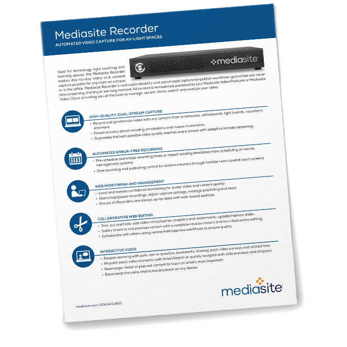 Brochures | Guides to Mediasite Services and Software